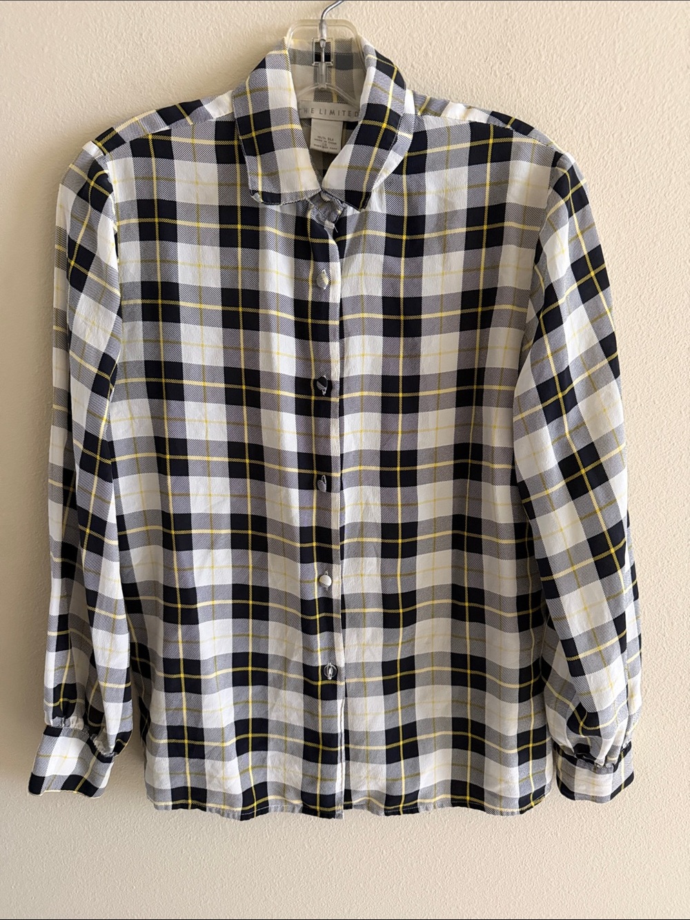 The Limited Black, White & Yellow Plaid Button-Down Shirt